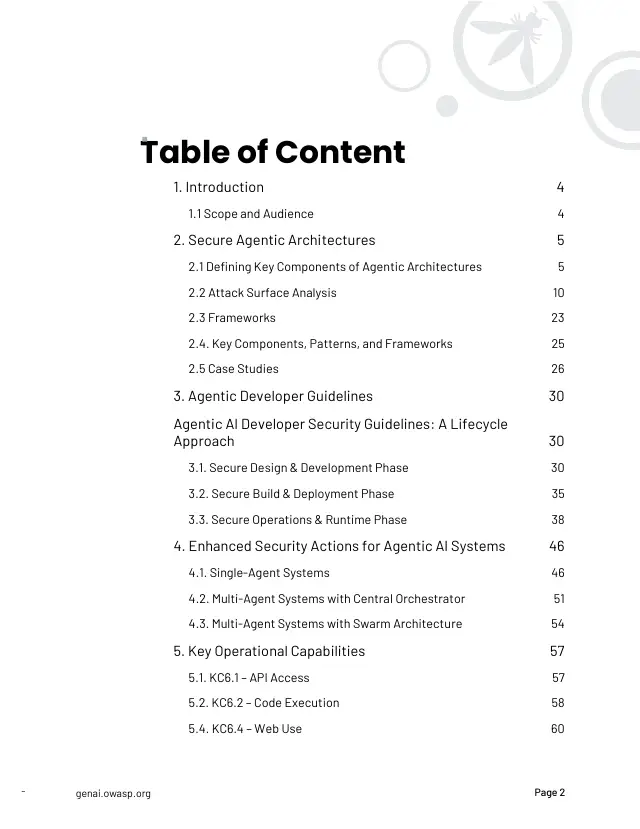 Page 3 of Securing Agentic Applications Guide 1.0