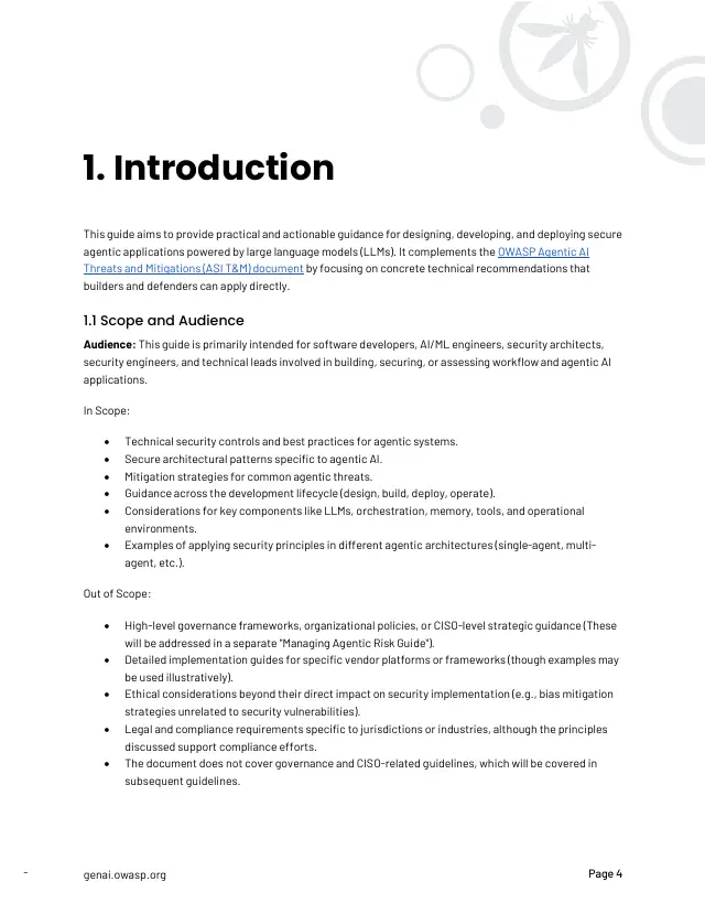 Page 5 of Securing Agentic Applications Guide 1.0