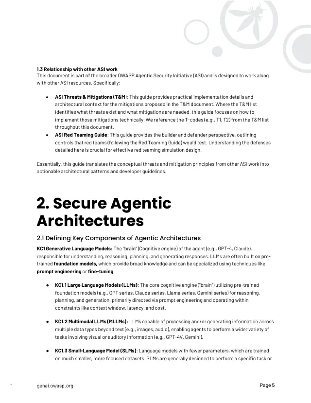 Page 6 of Securing Agentic Applications Guide 1.0