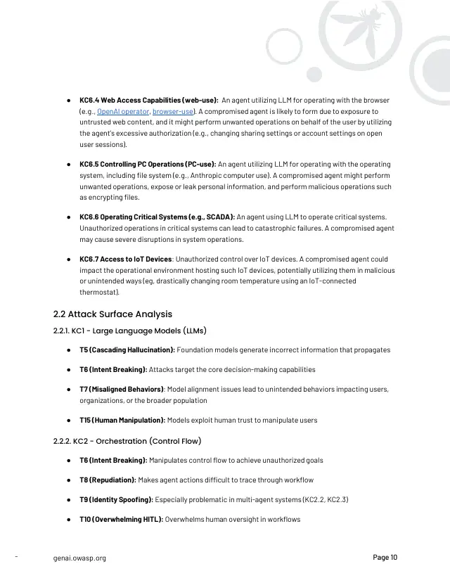 Page 11 of Securing Agentic Applications Guide 1.0