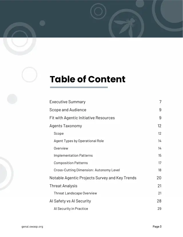 Page 3 of State of Agentic AI Security and Governance 2.01
