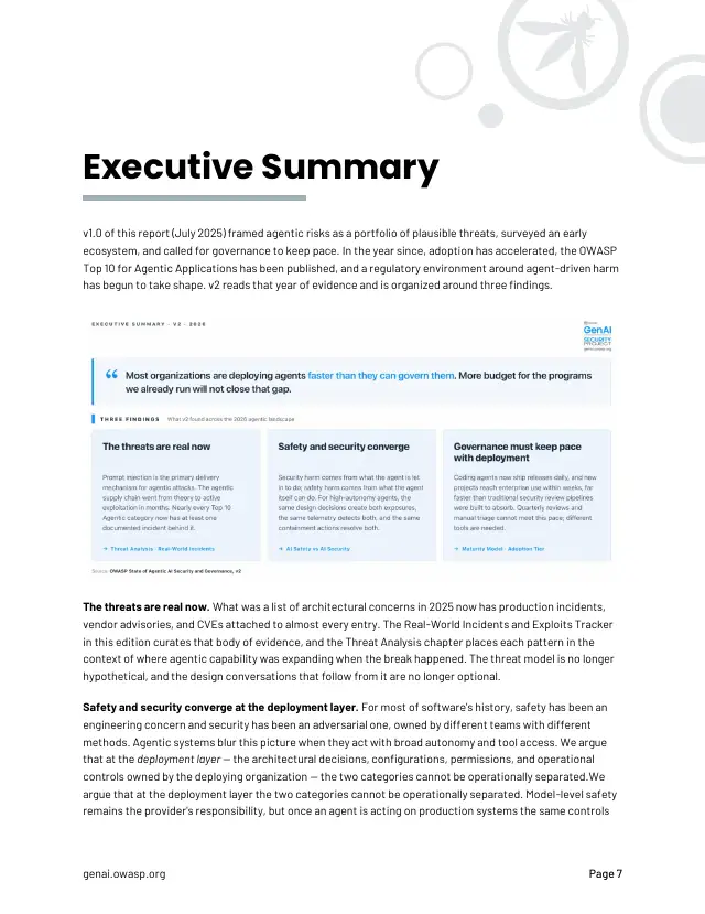 Page 7 of State of Agentic AI Security and Governance 2.01