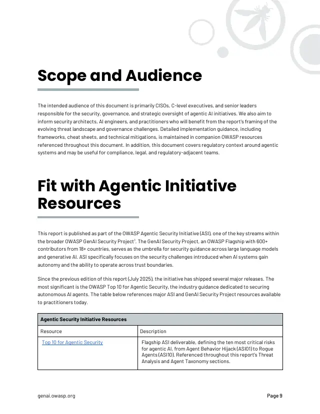Page 9 of State of Agentic AI Security and Governance 2.01