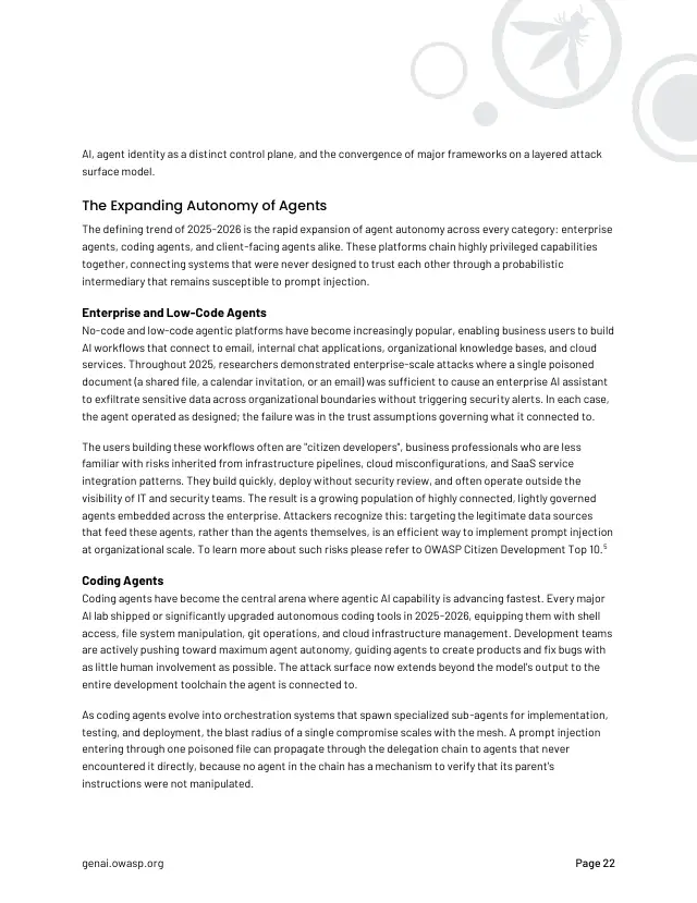 Page 22 of State of Agentic AI Security and Governance 2.01