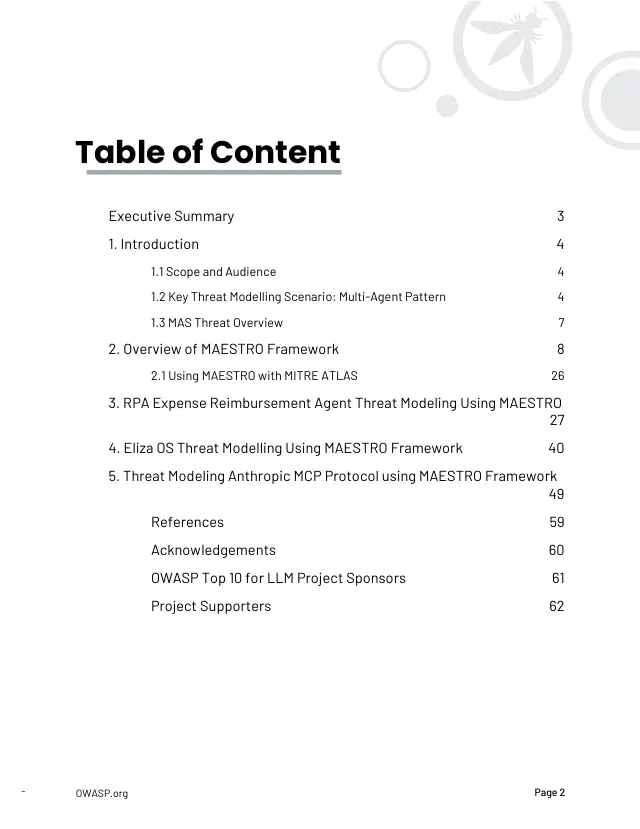 Page 3 of Multi-Agentic system Threat Modeling Guide v1.0