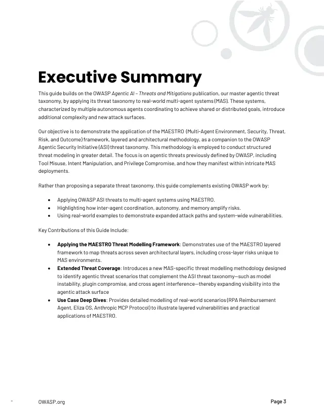 Page 4 of Multi-Agentic system Threat Modeling Guide v1.0