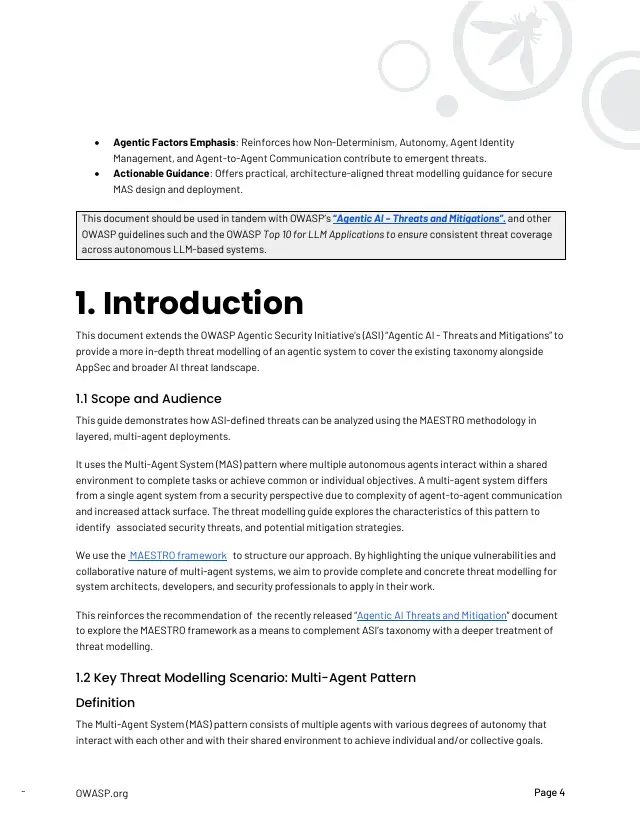 Page 5 of Multi-Agentic system Threat Modeling Guide v1.0
