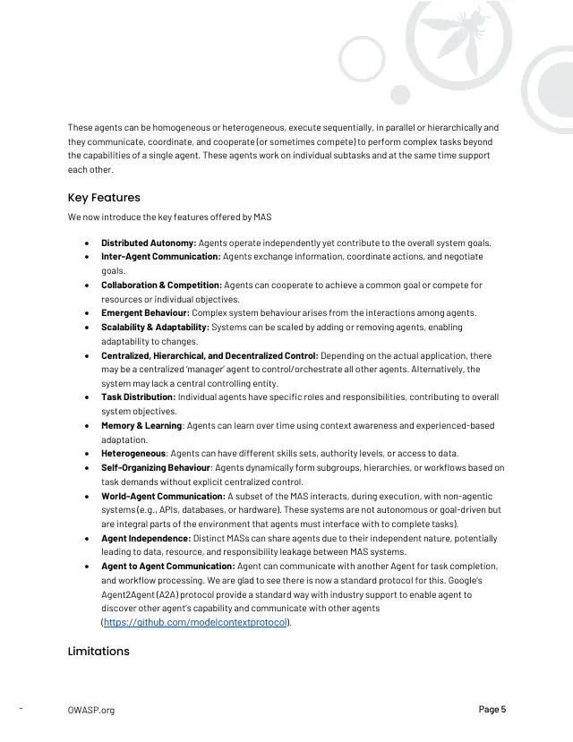 Page 6 of Multi-Agentic system Threat Modeling Guide v1.0