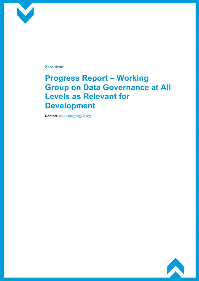 Page 1 of WGDG Progress Report: zero draft