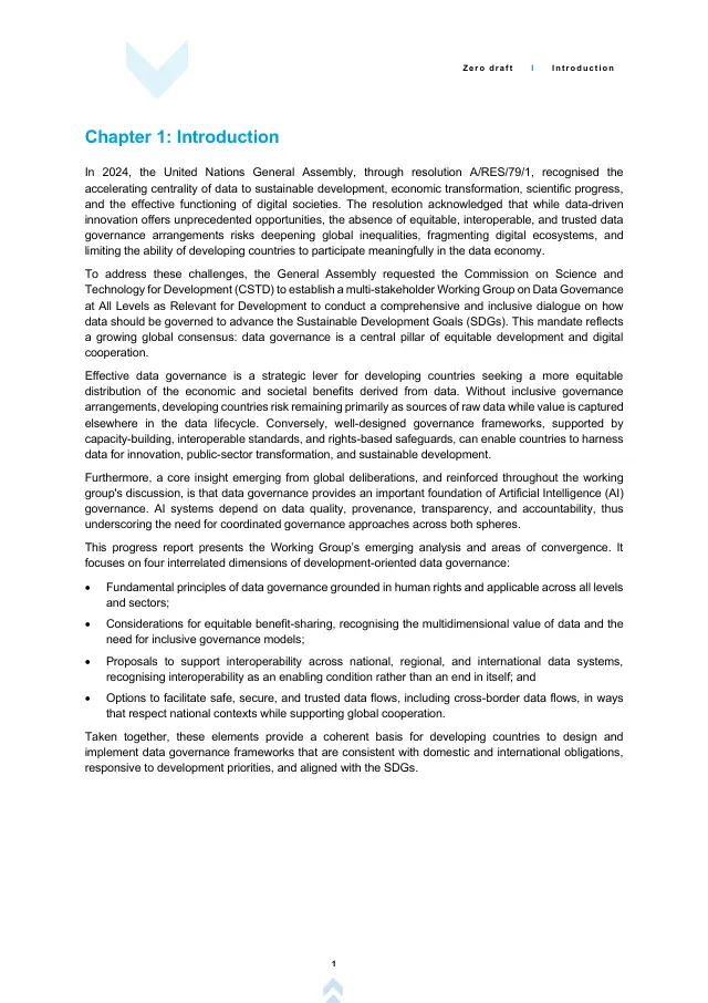 Page 2 of WGDG Progress Report: zero draft